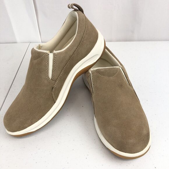 Lands End Women's 6 B Tan Beige Suede Slip-On Shoes 83085 - Picture 1 of 8